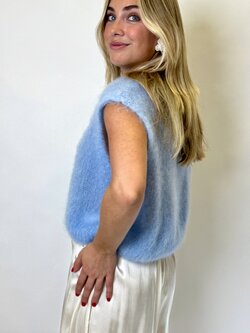 Mohair Debardeur Licht Blauw TU
