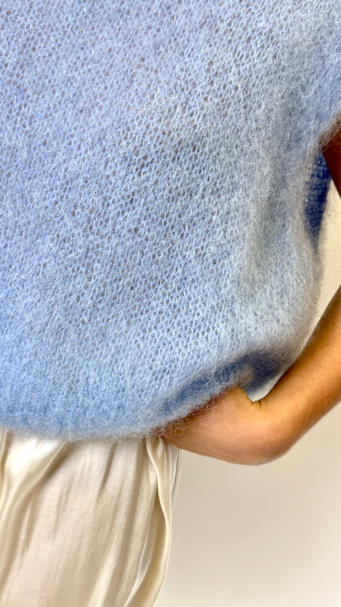 Mohair Debardeur Licht Blauw TU