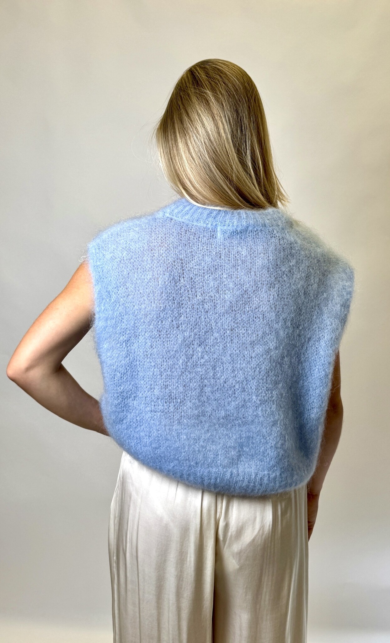 Mohair Debardeur Licht Blauw TU