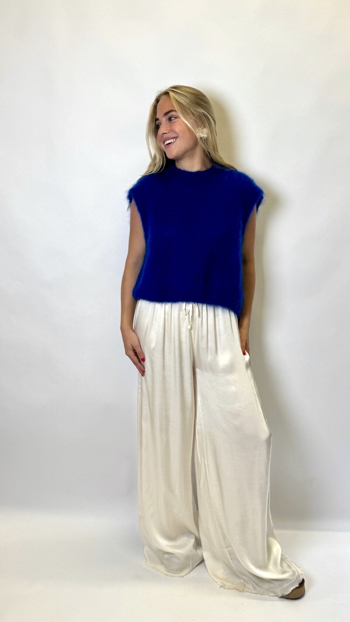 Mohair Debardeur Kobalt Blauw TU