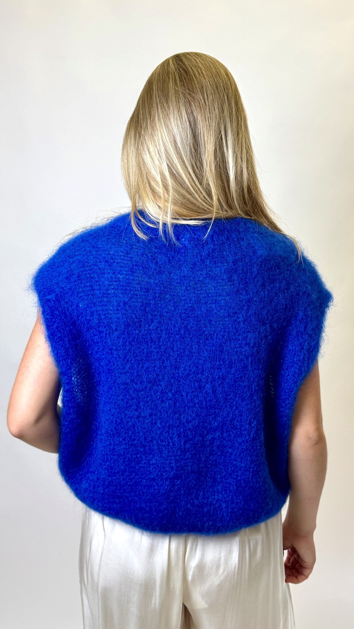 Mohair Debardeur Kobalt Blauw TU