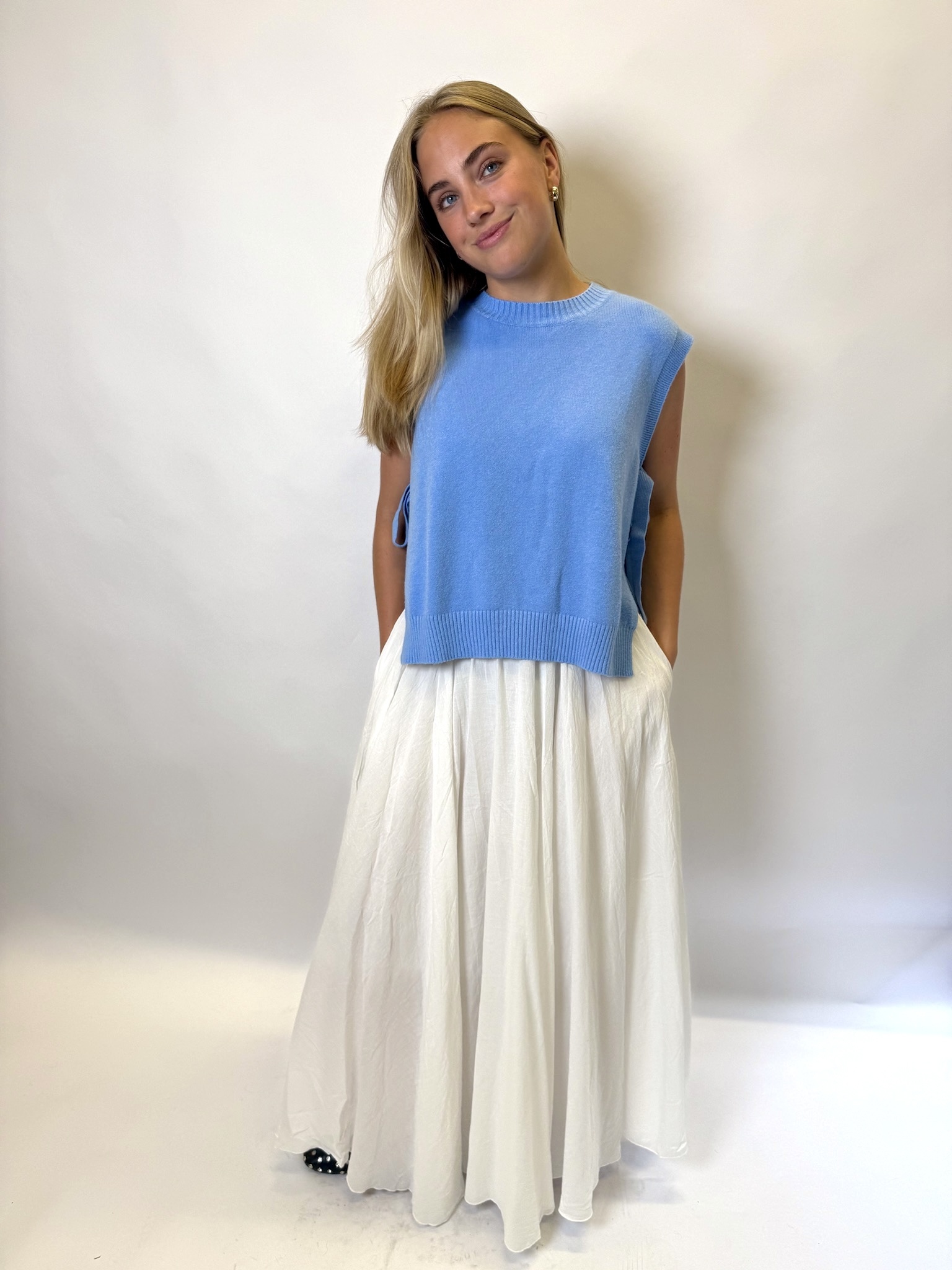 MM Flowy Maxi Skirt Blanc TU