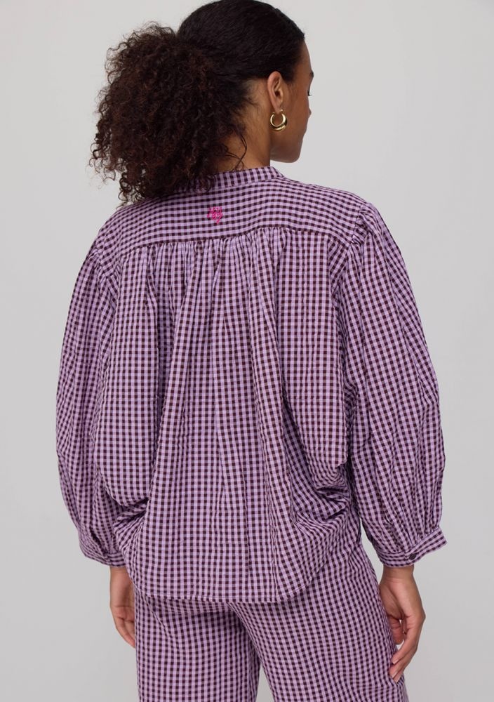 HARPER & YVE Felix Checkered  Blouse Purple