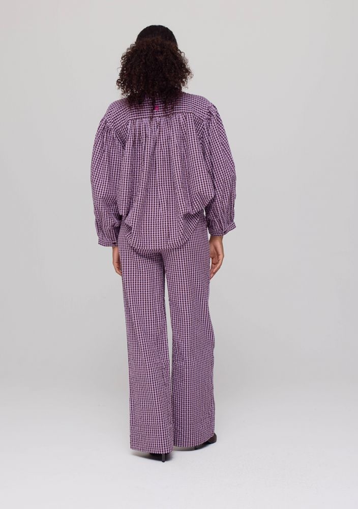 HARPER & YVE Felix Checkered  Blouse Purple