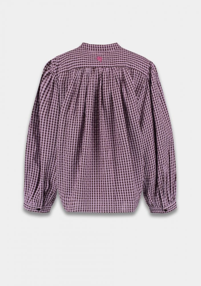 HARPER & YVE Felix Checkered  Blouse Purple