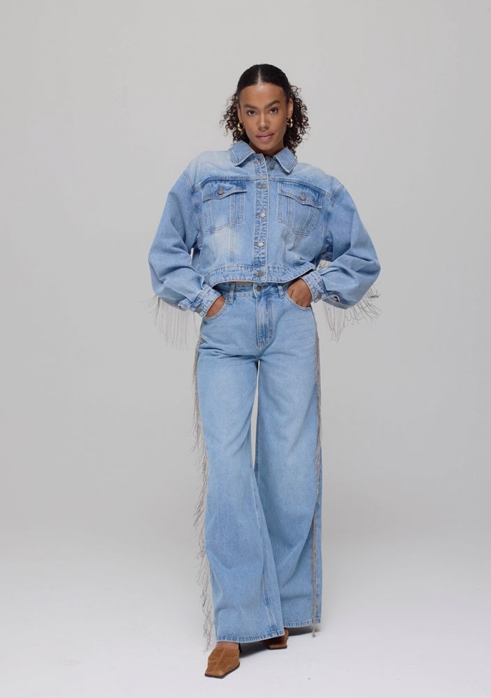 HARPER & YVE Mayro Pants Light Blue Fringes