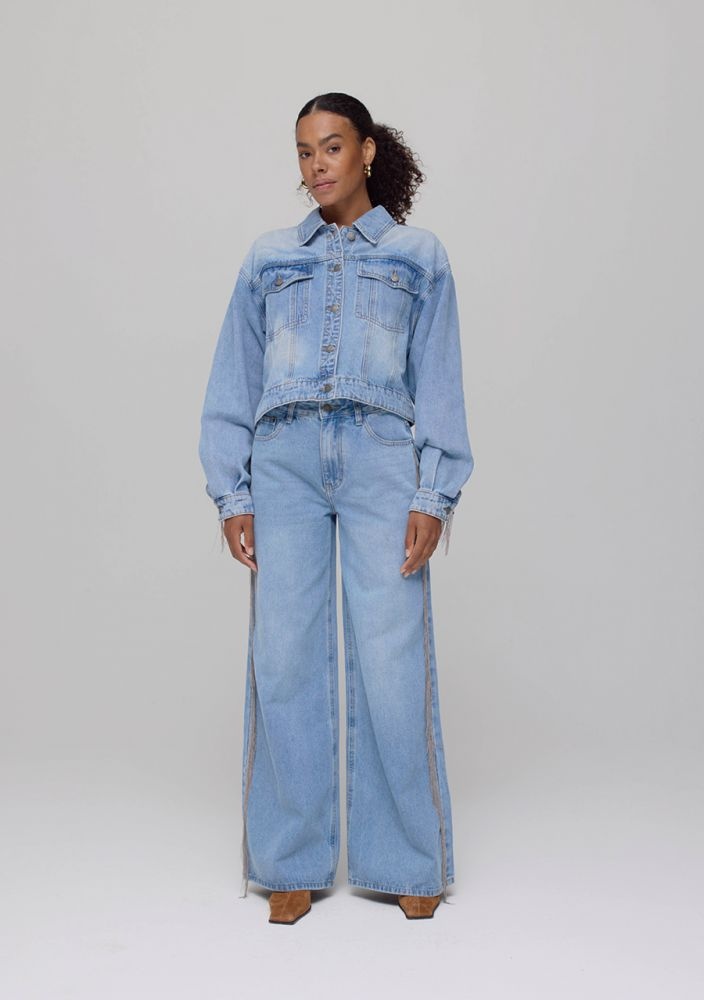 HARPER & YVE Mayro Pants Light Blue Fringes
