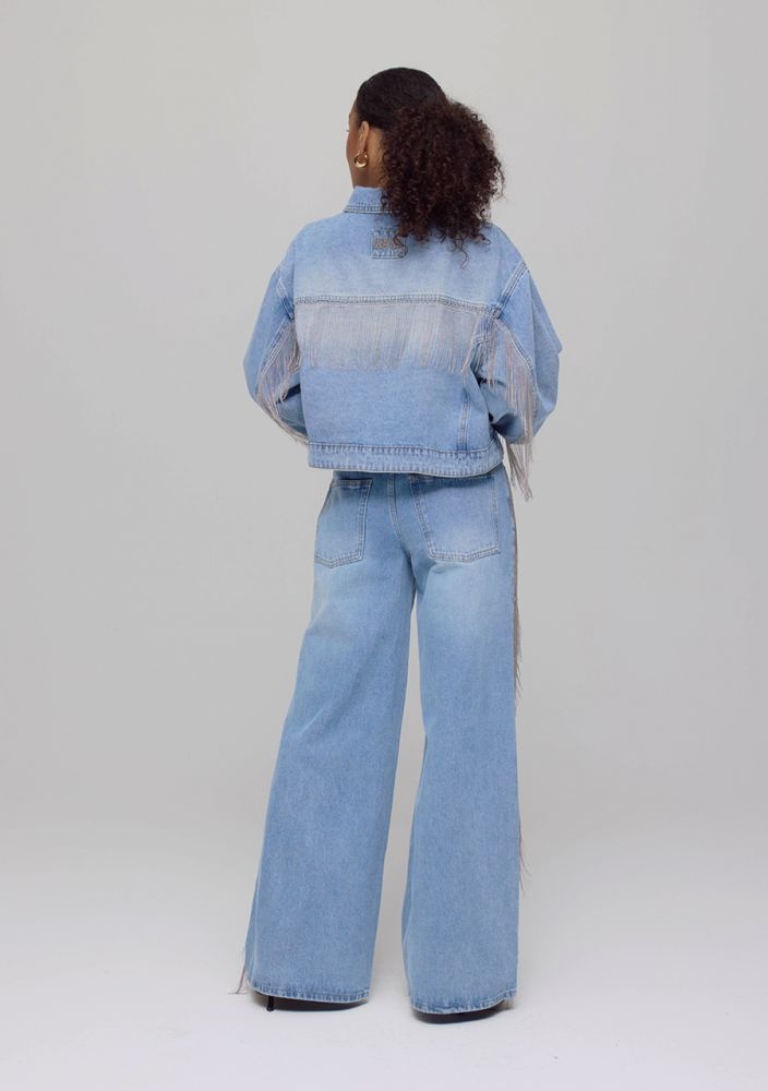 HARPER & YVE Mayro Pants Light Blue Fringes