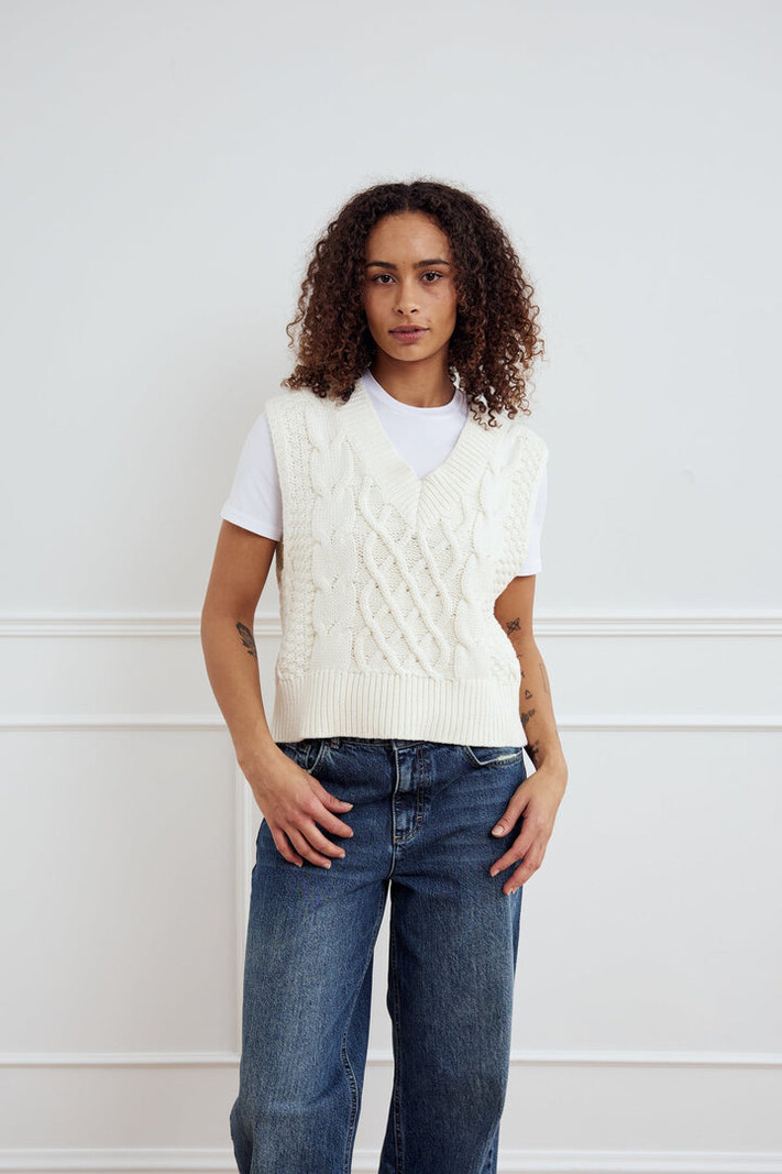 NOELLA Gio Knit Vest Ivoor