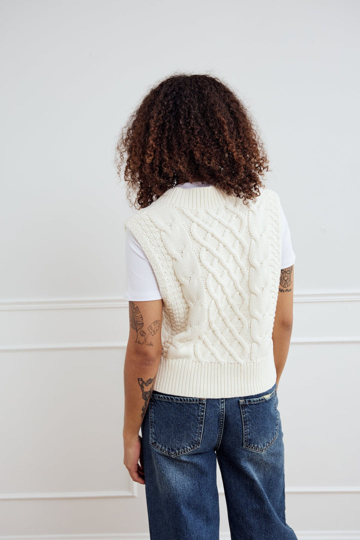 NOELLA Gio Knit Vest Ivory