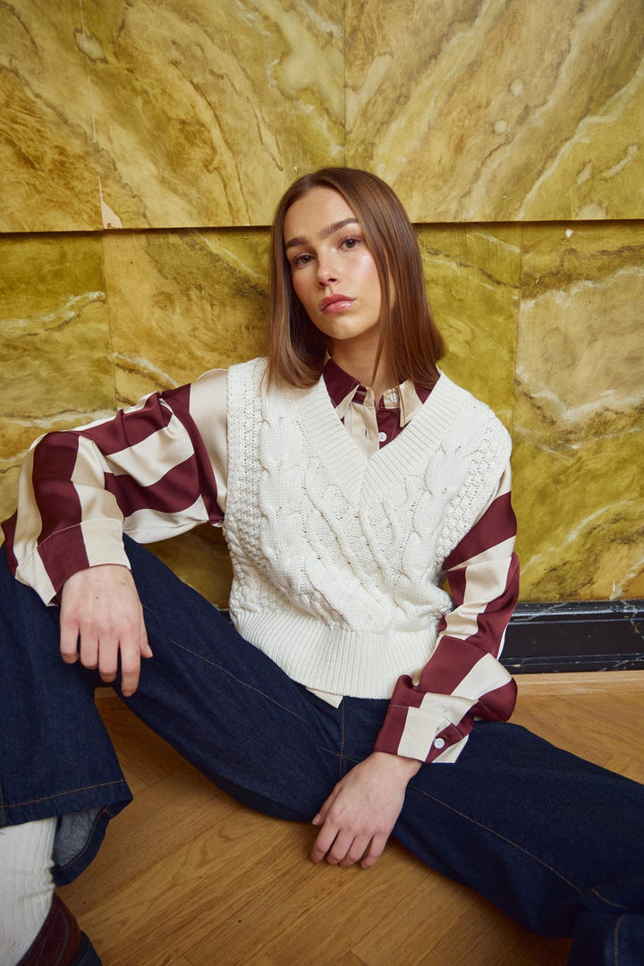 NOELLA Gio Knit Vest Ivory