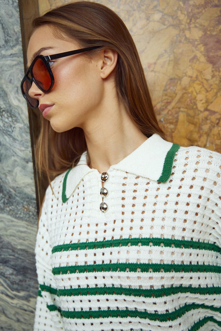 NOELLA Leen Knit Talani Green Stripe