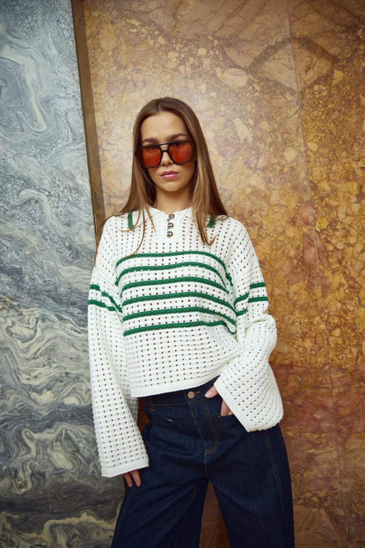 NOELLA Leen Knit Talani Green Stripe