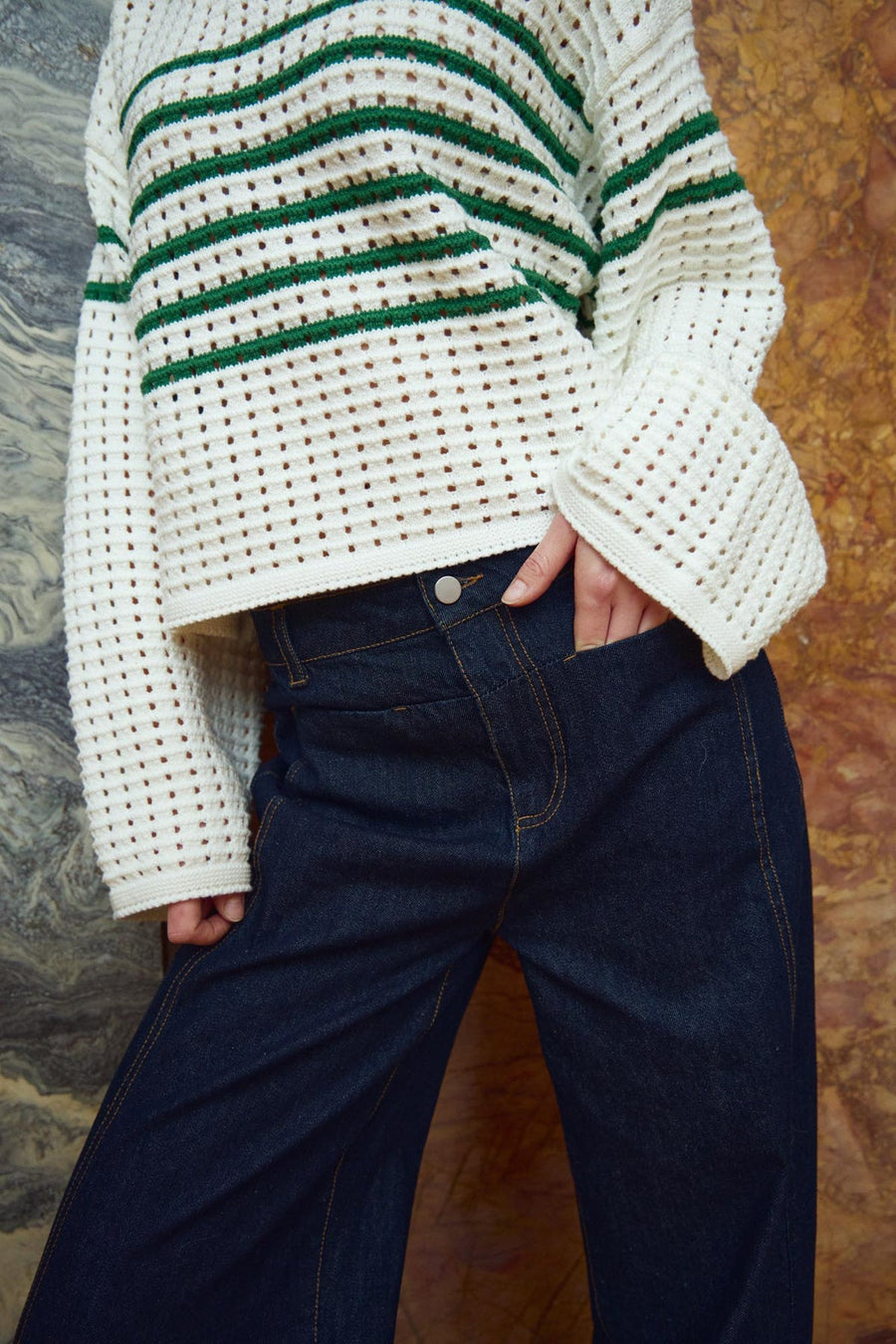 NOELLA Leen Knit Talani Green Stripe