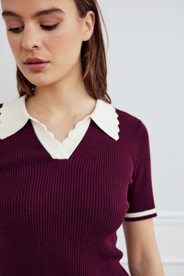 NOELLA Lilo Polo Knit Wijnrood