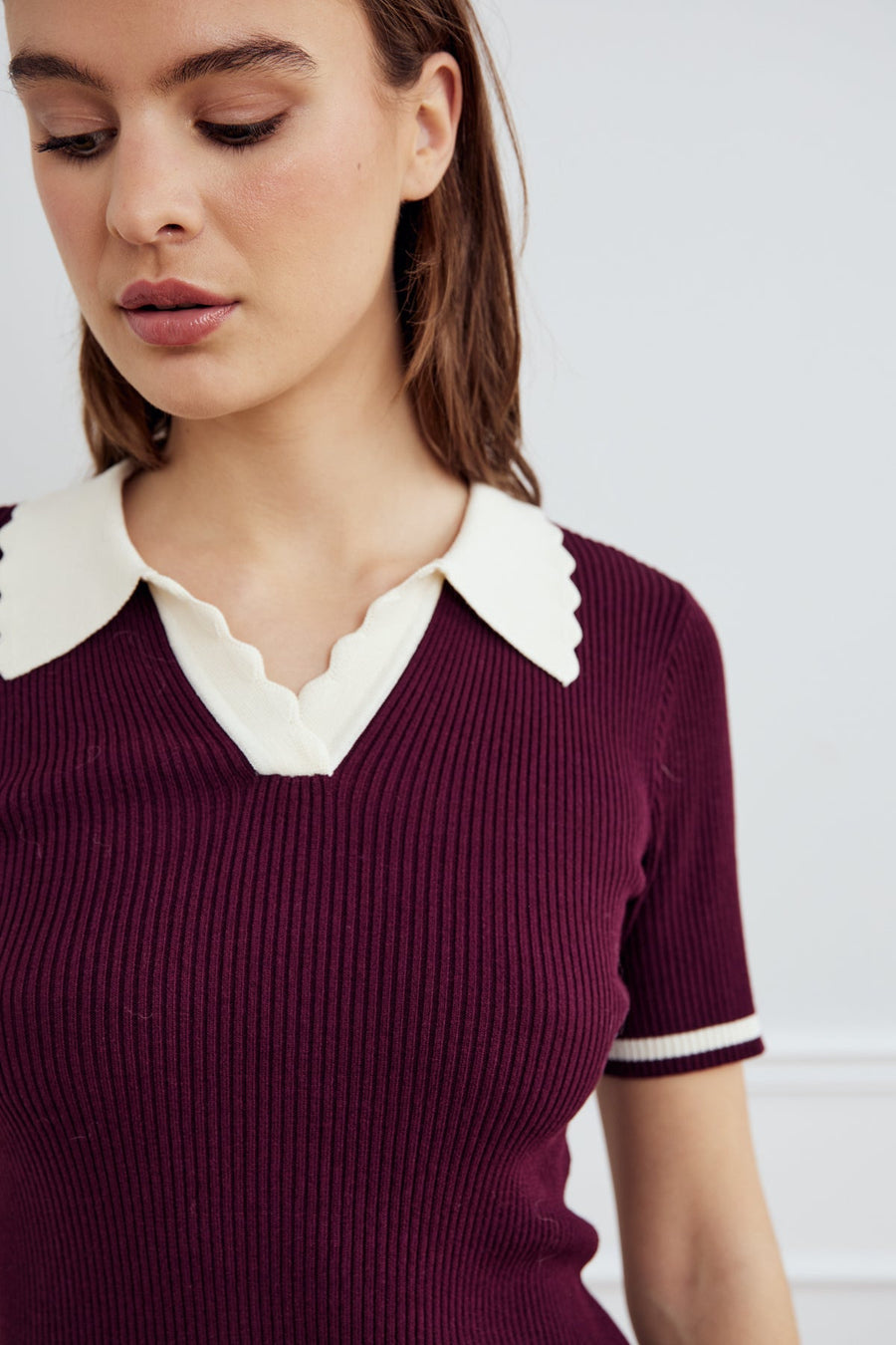 NOELLA Lilo Polo Knit Wine