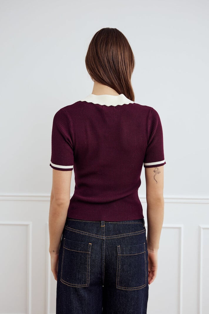 NOELLA Lilo Polo Knit Wijnrood
