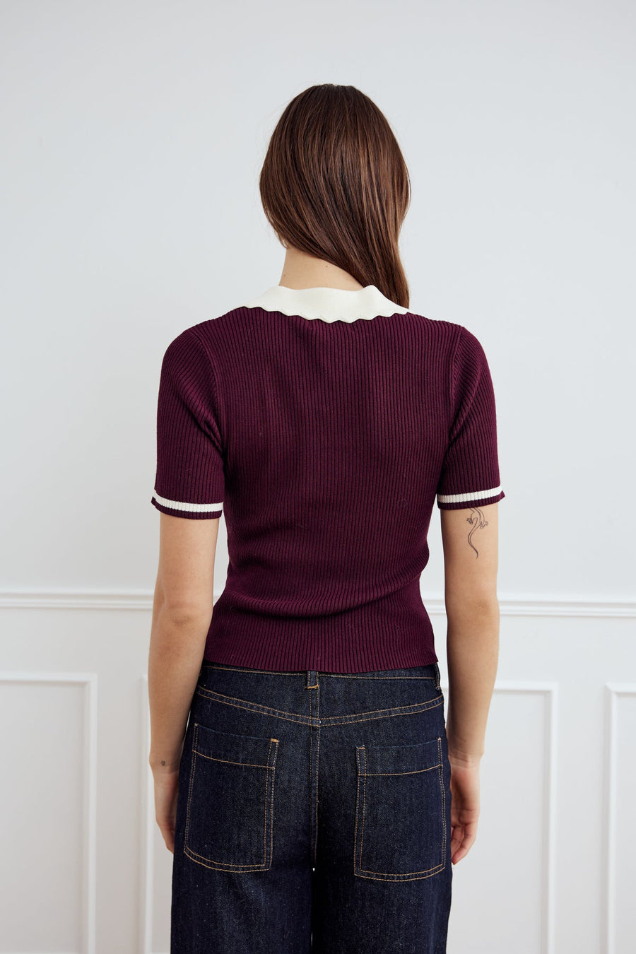 NOELLA Lilo Polo Knit Wine