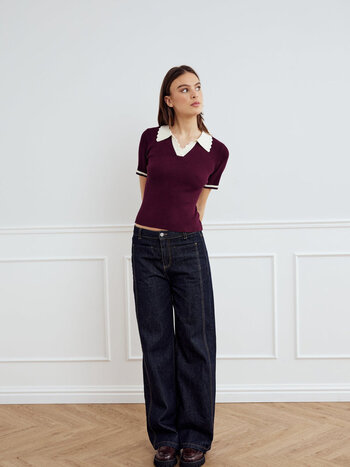 NOELLA Lilo Polo Knit Wine
