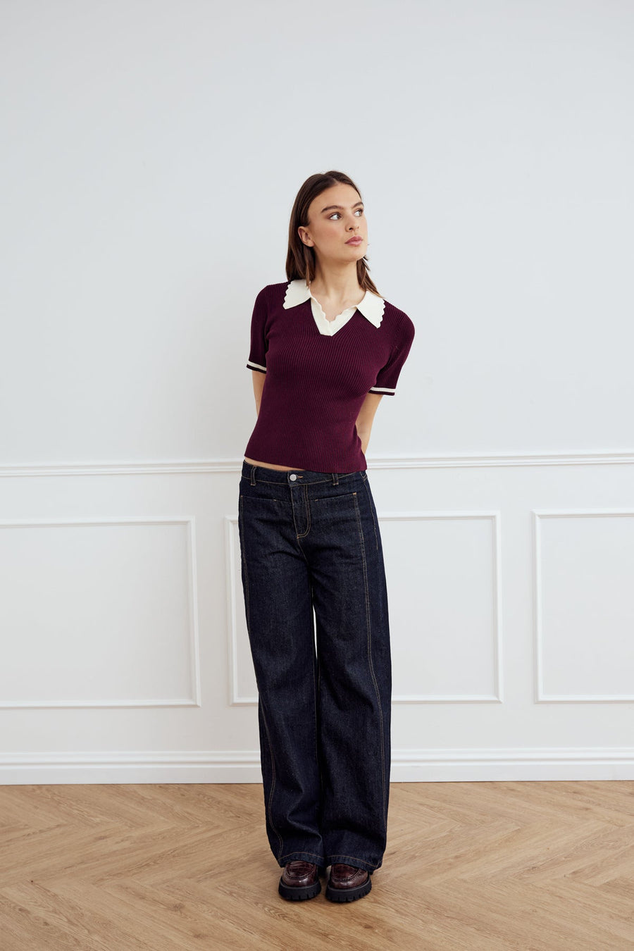NOELLA Lilo Polo Knit Wine