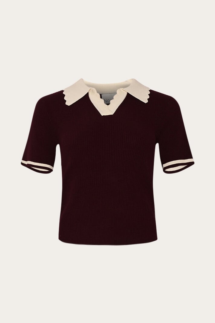 NOELLA Lilo Polo Knit Wijnrood