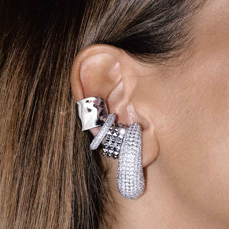 BILLION AVENUE Bulb Diamond Earstud Silver
