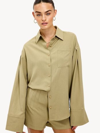 LOAVIES Daydreaming Alive Blouse Olive