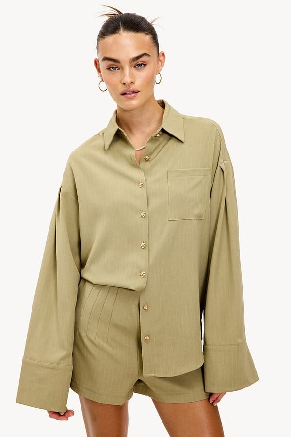 LOAVIES Daydreaming Alive Blouse Olive