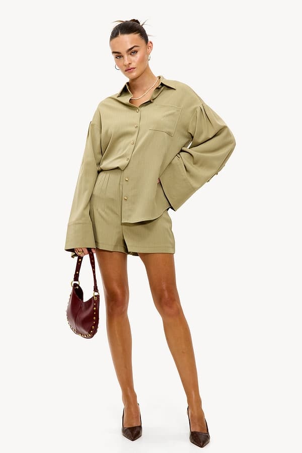 LOAVIES Daydreaming Alive Blouse Olive