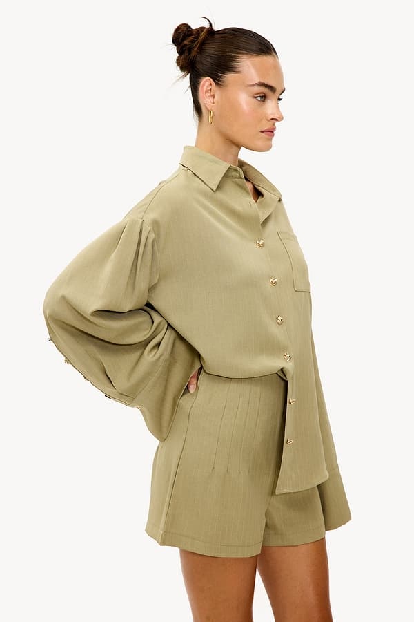 LOAVIES Daydreaming Alive Blouse Olive
