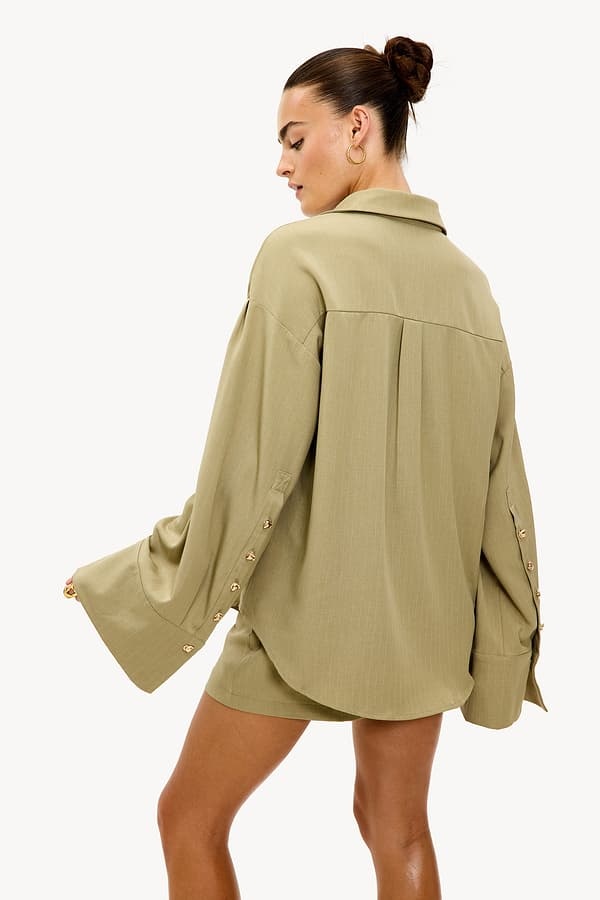 LOAVIES Daydreaming Alive Blouse Olive