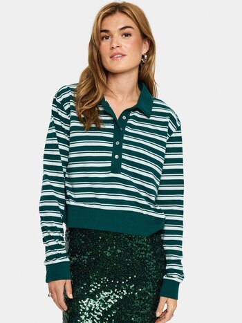 SAINT TROPEZ Marjorie SZ T-Shirt Green Stripes