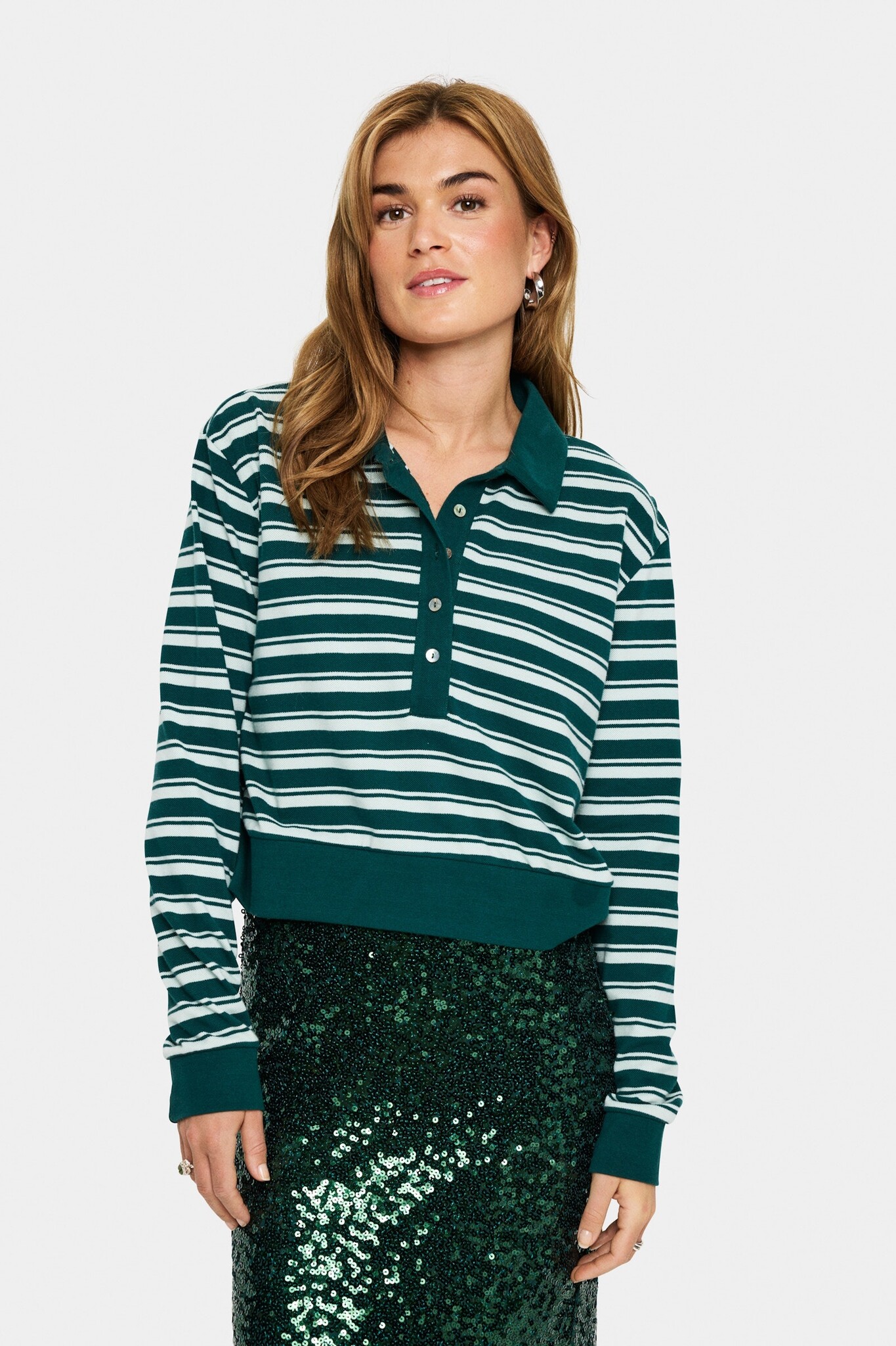 SAINT TROPEZ Marjorie SZ T-Shirt Gestreept Groen