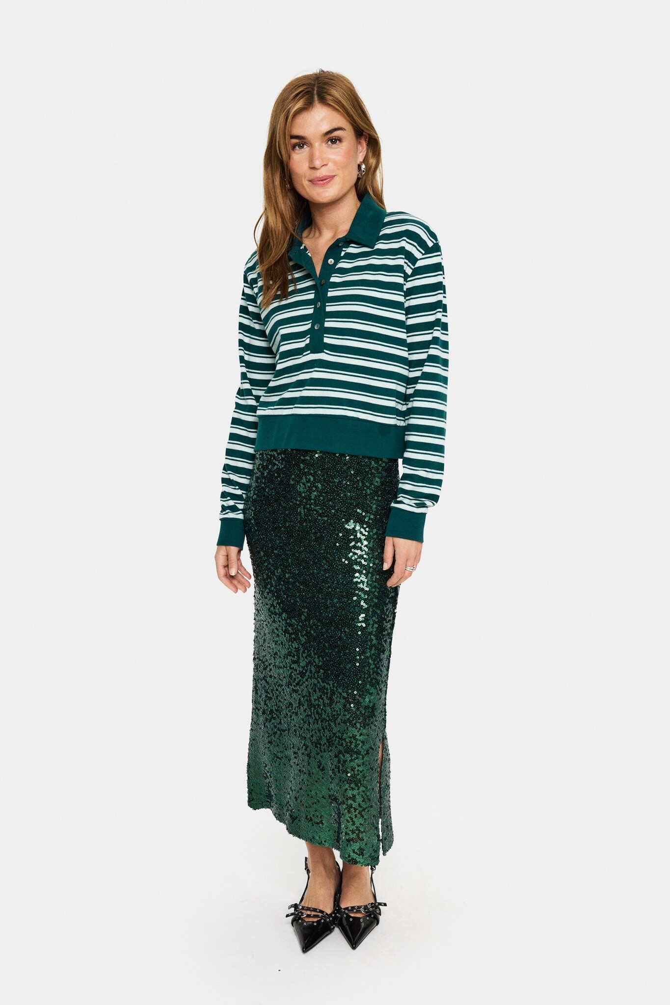 SAINT TROPEZ Marjorie SZ T-Shirt Gestreept Groen