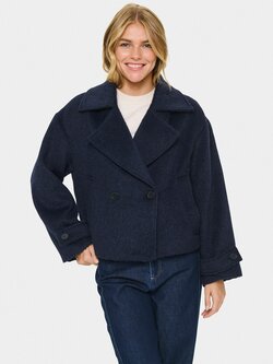 SAINT TROPEZ LiraSZ Wool Short Jacket Marineblauw