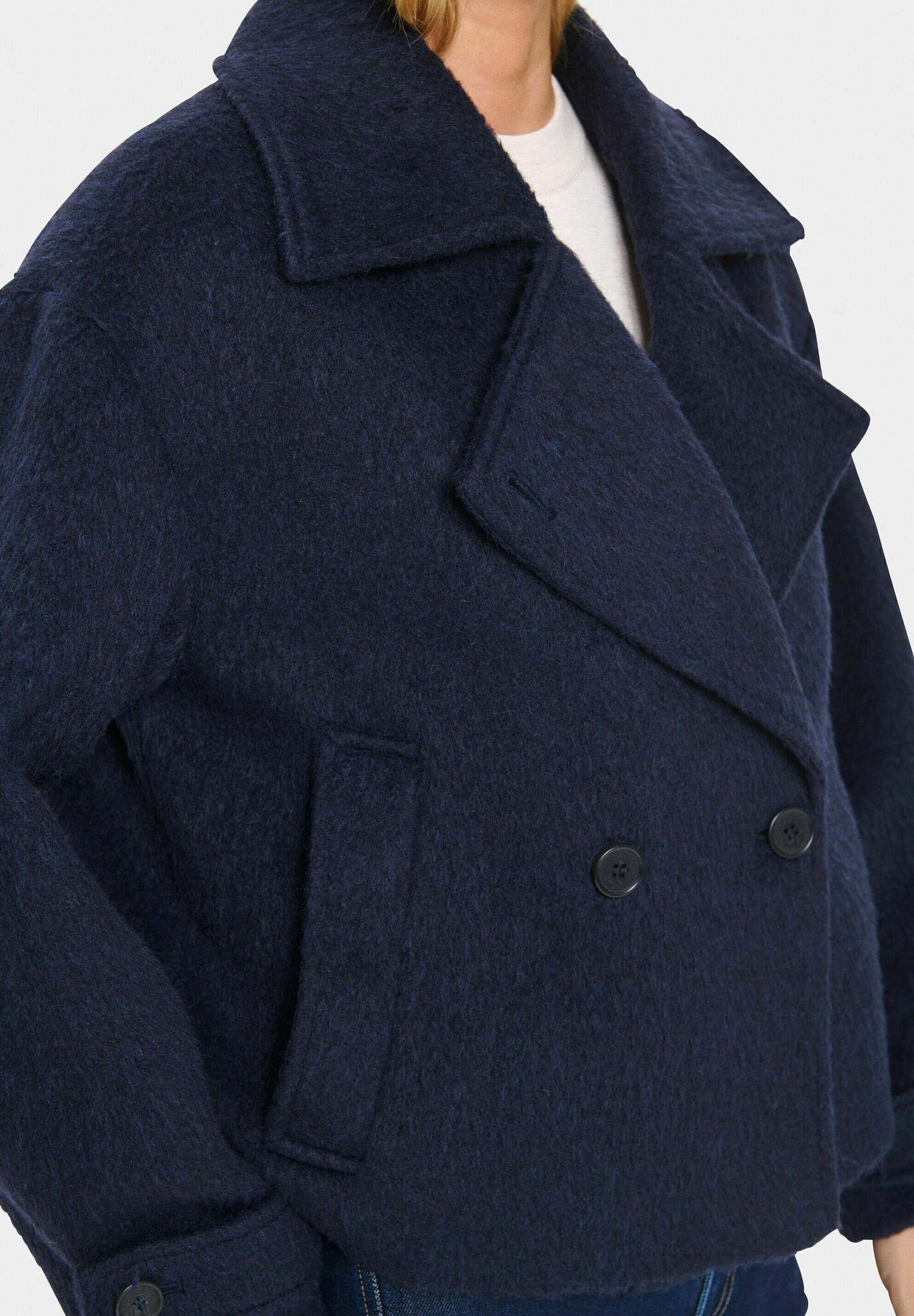 SAINT TROPEZ LiraSZ Wool Short Jacket Navy