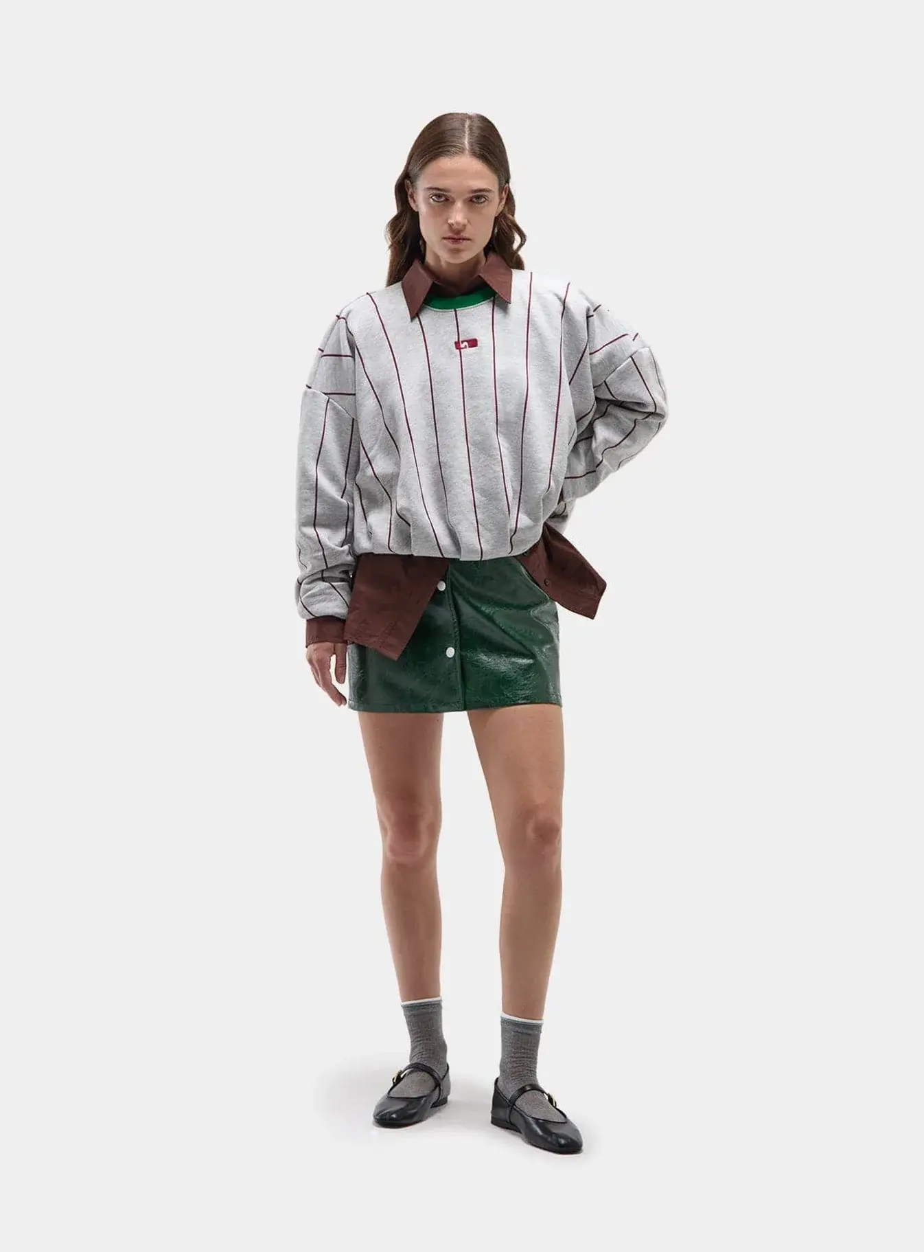 LAAGAM Kelly Grey Sweater Green