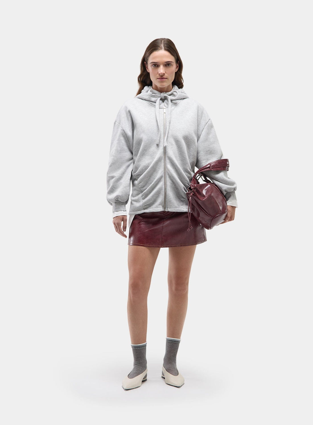 LAAGAM Detroit Sweater Ruched Grijs