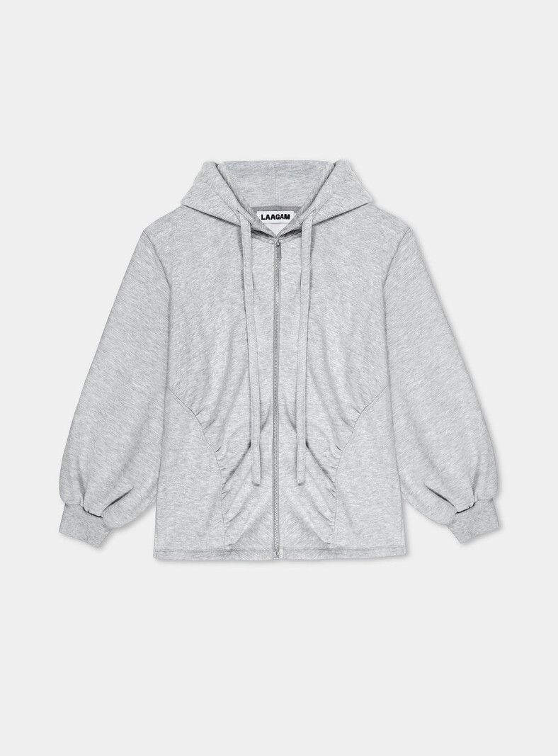 LAAGAM Detroit Sweater Ruched Grijs