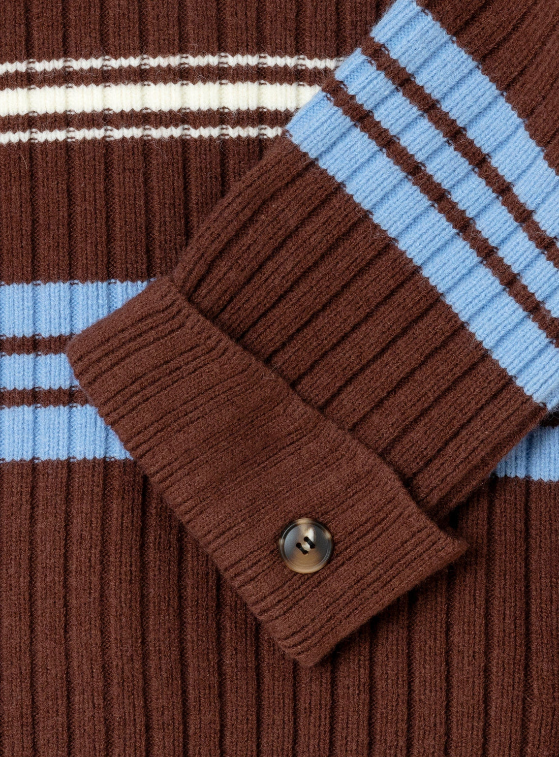 LAAGAM Graz Striped Polo Knit Bruin