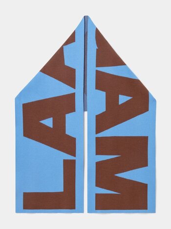 LAAGAM Damson Logo Scarf Blue