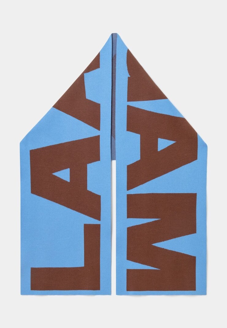 LAAGAM Damson Logo Scarf Blauw