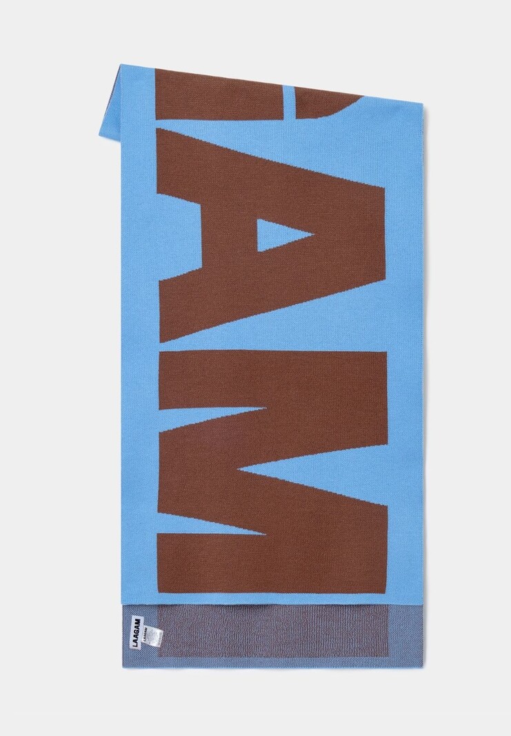LAAGAM Damson Logo Scarf Blauw