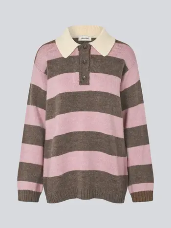 SAINT TROPEZ LikamSZ Striped Polo Cardigan
