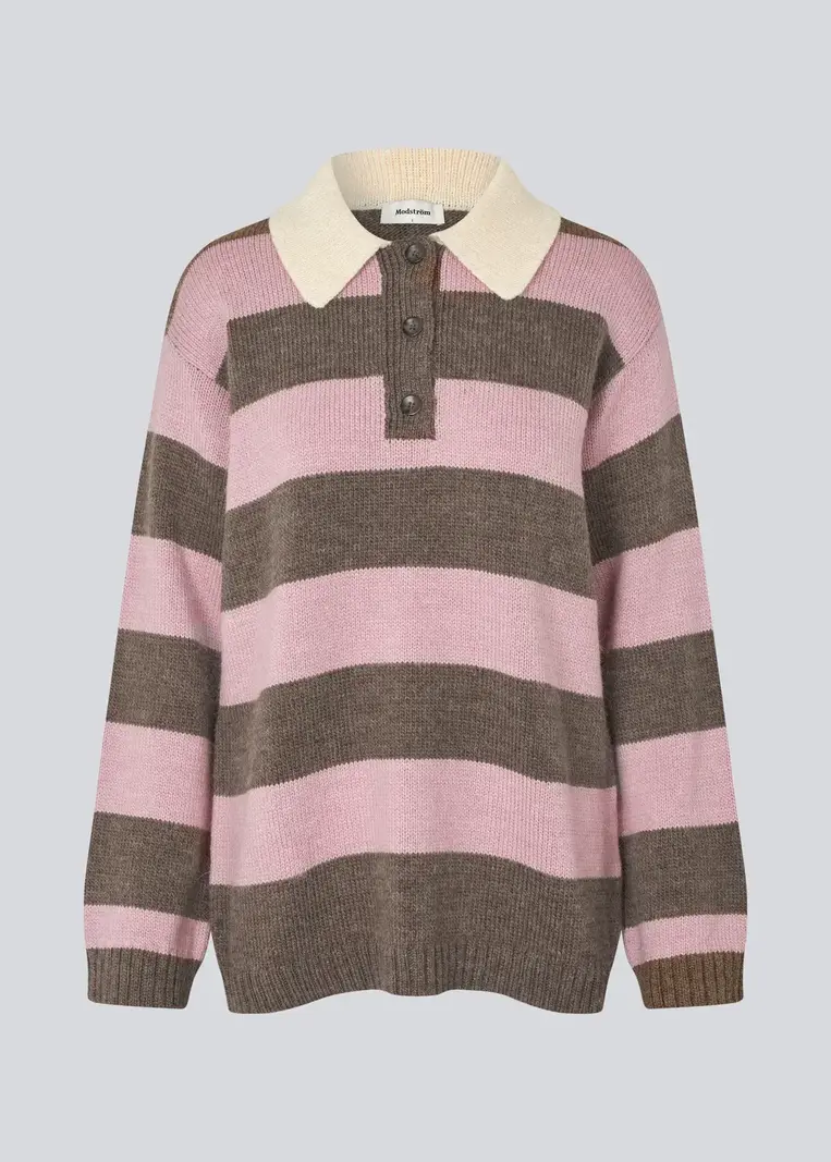 SAINT TROPEZ LikamSZ Striped Polo Cardigan