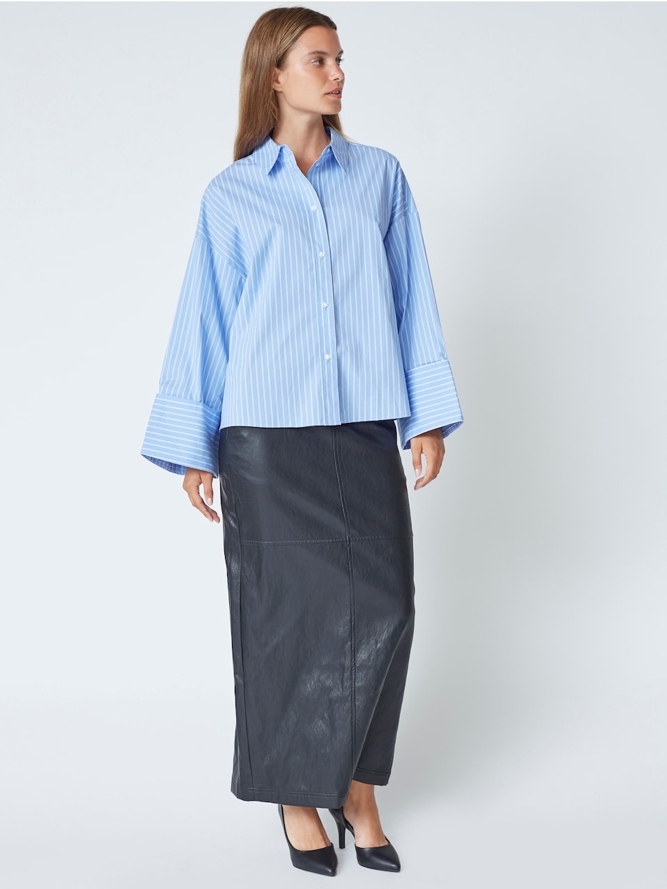 CO'COUTURE Bianca CC Wide Cuff Shirt Pale Blue