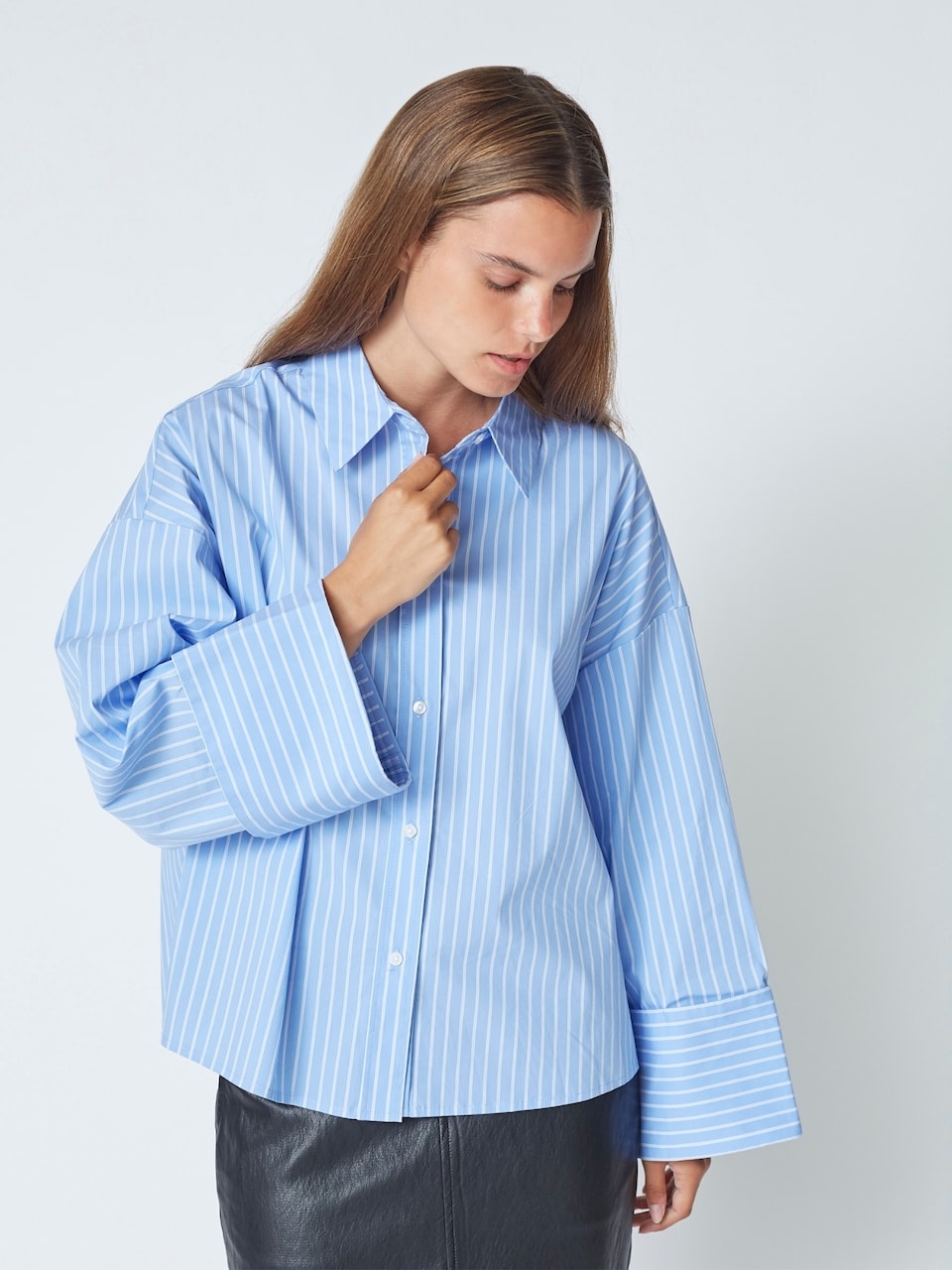 CO'COUTURE Bianca CC Wide Cuff Shirt Pale Blue