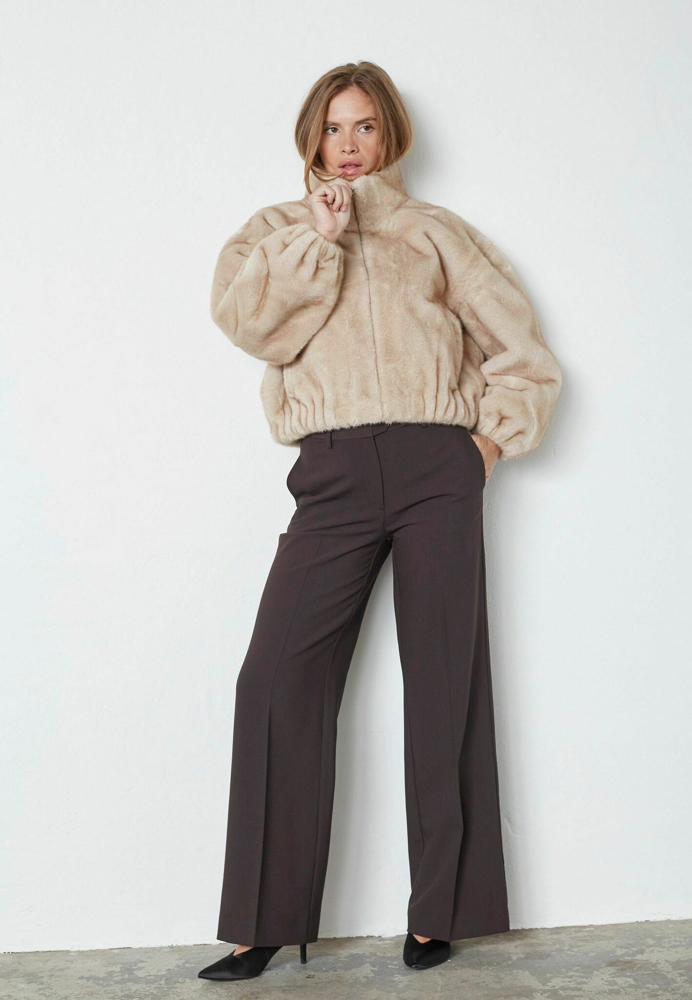 CO'COUTURE FeraCC Faux Fur Jacket Creme