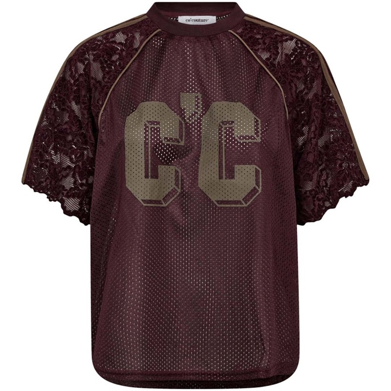 CO'COUTURE Trey CC Lace Tee Walnut