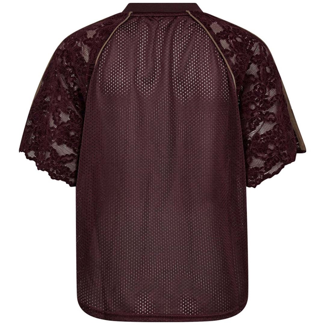 CO'COUTURE Trey CC Lace Tee Walnut